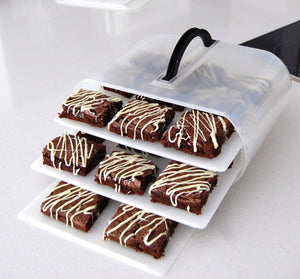 The perfect food storage container for frosted brownies.